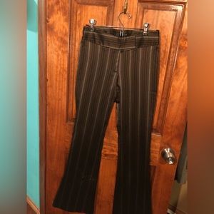 Vintage Guess brown/silver pinstripe bootleg pants/worn once.